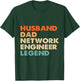 Husband Dad Network Engineer Legend Developer Retro Style T-Shirt - T-Shirt | Forest