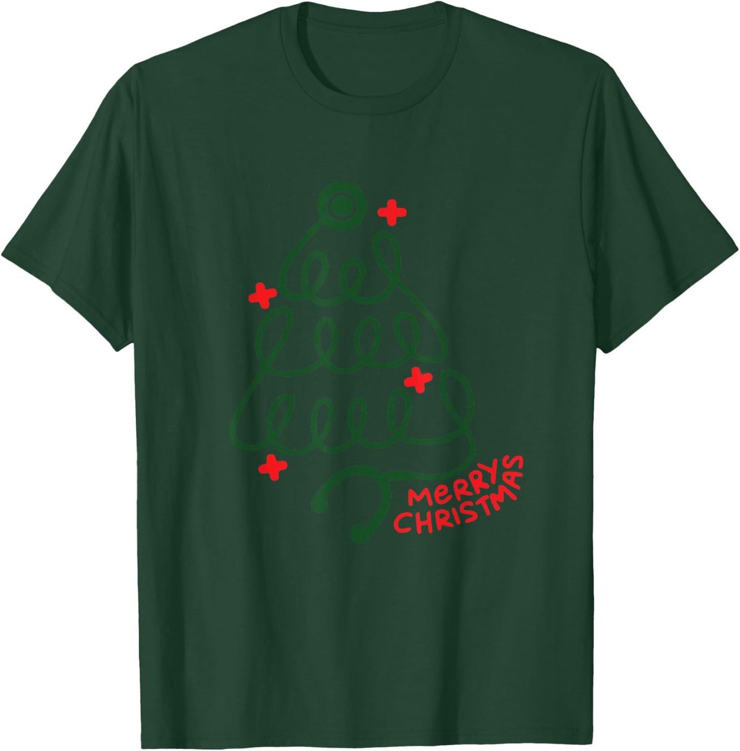 Merry Christmas Stethoscope CNA Nurse Holiday Medical Worker T-Shirt - T-Shirt | Forest