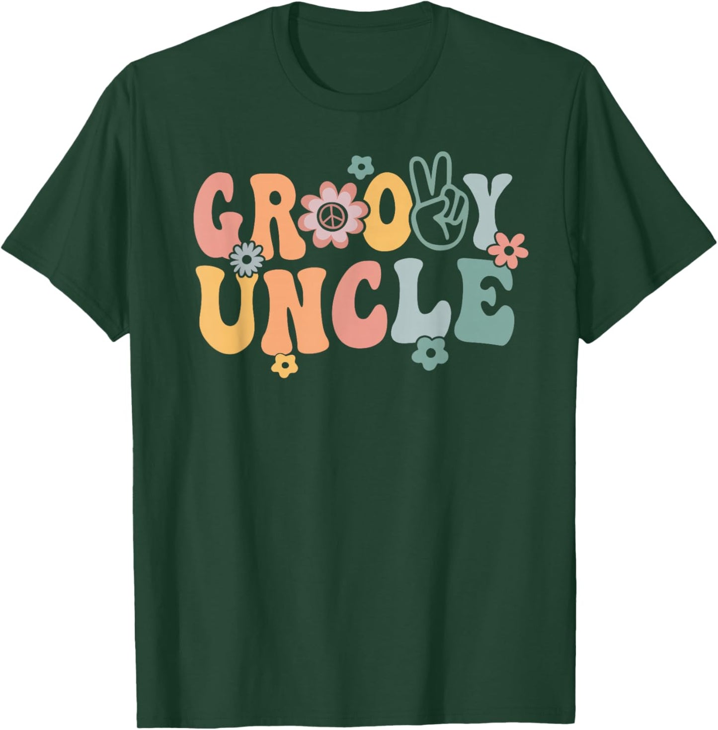Groovy Uncle Retro Tio Matching Family 1st Birthday Party T-Shirt - T-Shirt | Forest
