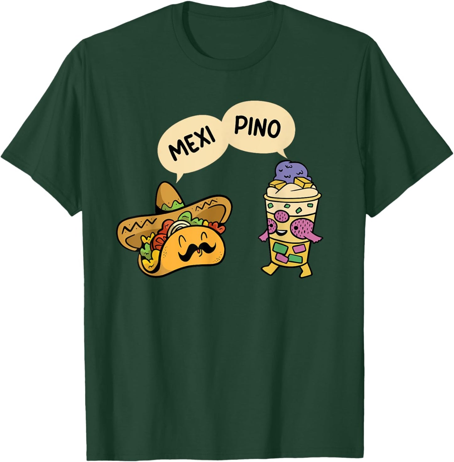 Mexipino - Funny Hallo Halo Tacos Lover Mexican Filipino T-Shirt - T-Shirt | Forest