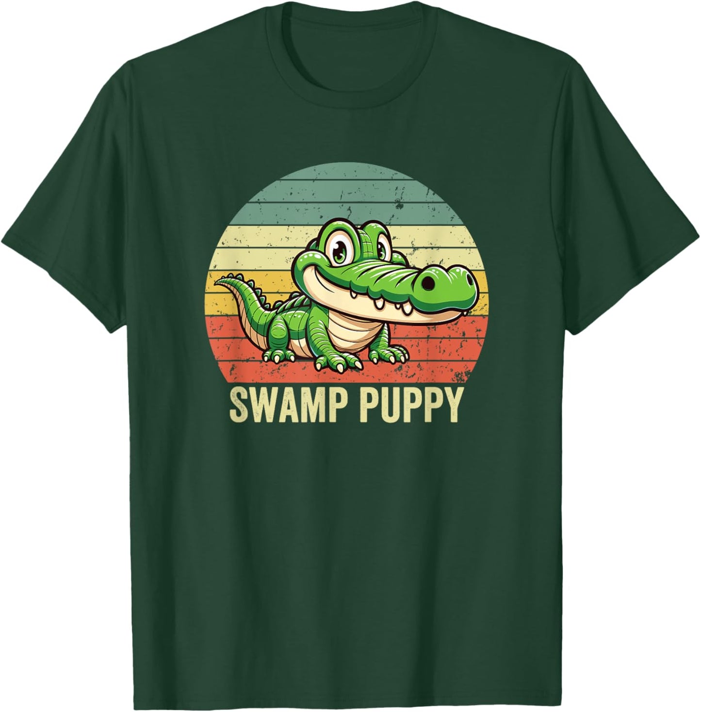 Swamp Puppy on Vintage Sunset, Swamp Puppy T-Shirt - T-Shirt | Forest