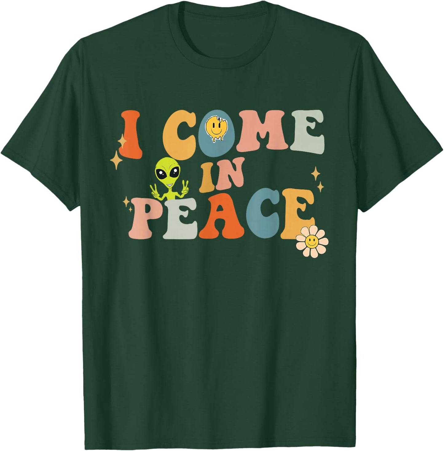 I come in peace Im peace groovy matching couples T-Shirt - T-Shirt | Forest