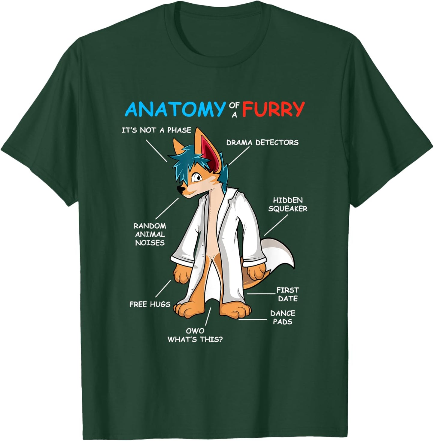 Fur Owner's Anatomy T-Shirt - T-Shirt | Forest