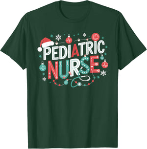 Peds Crew Pediatric Nurse Nursing Group Christmas Matching T-Shirt - T-Shirt | Forest