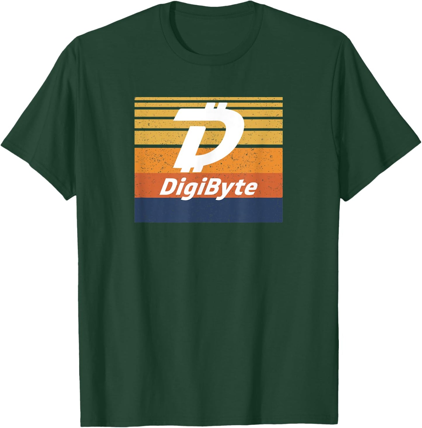 Digibyte Crypto Block Sunset DGB Cryptocurrency Color Tones T-Shirt - T-Shirt | Forest
