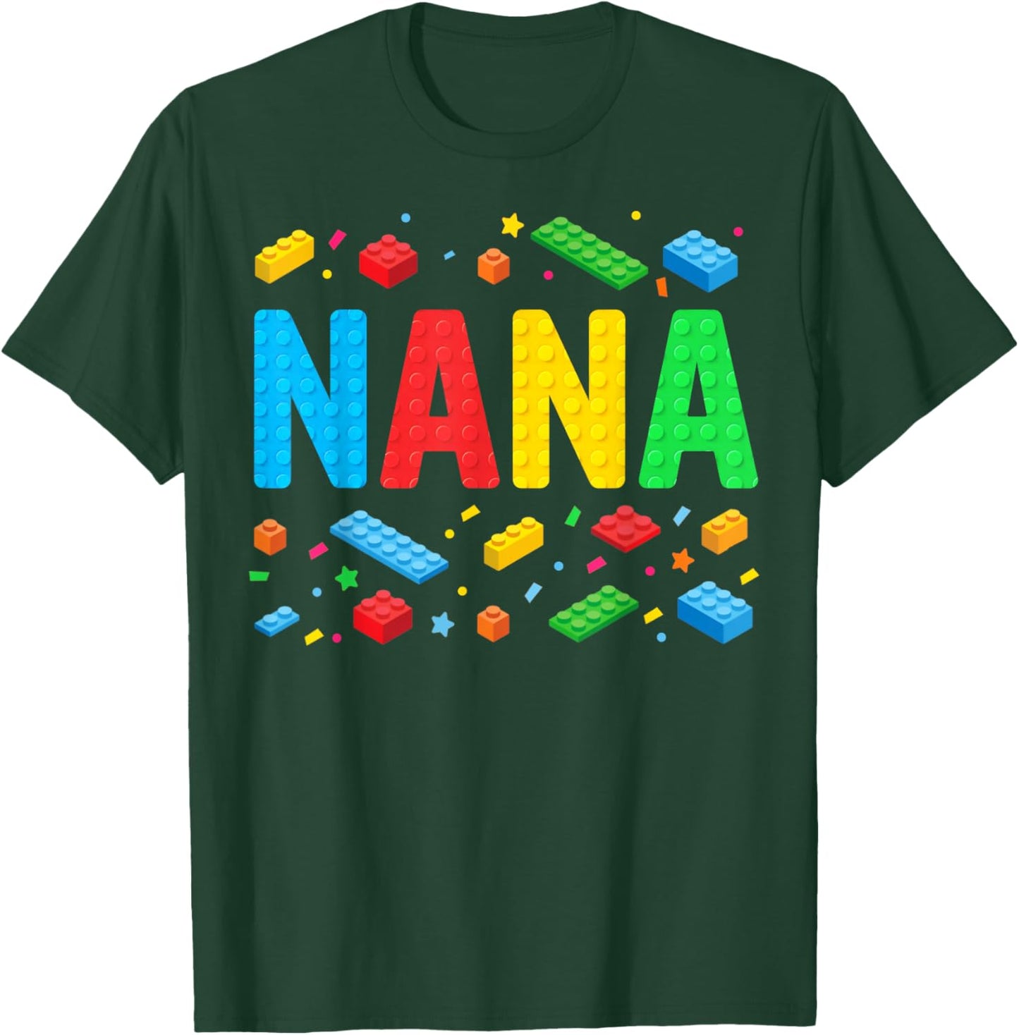 Nana Master Builder Building Bricks Blocks Family Grandma T-Shirt - T-Shirt | Forest