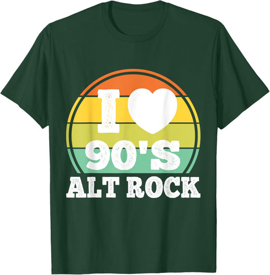 I Love 90s Alt Rock Music 90's Alternative Concert Costume T-Shirt - T-Shirt | Forest