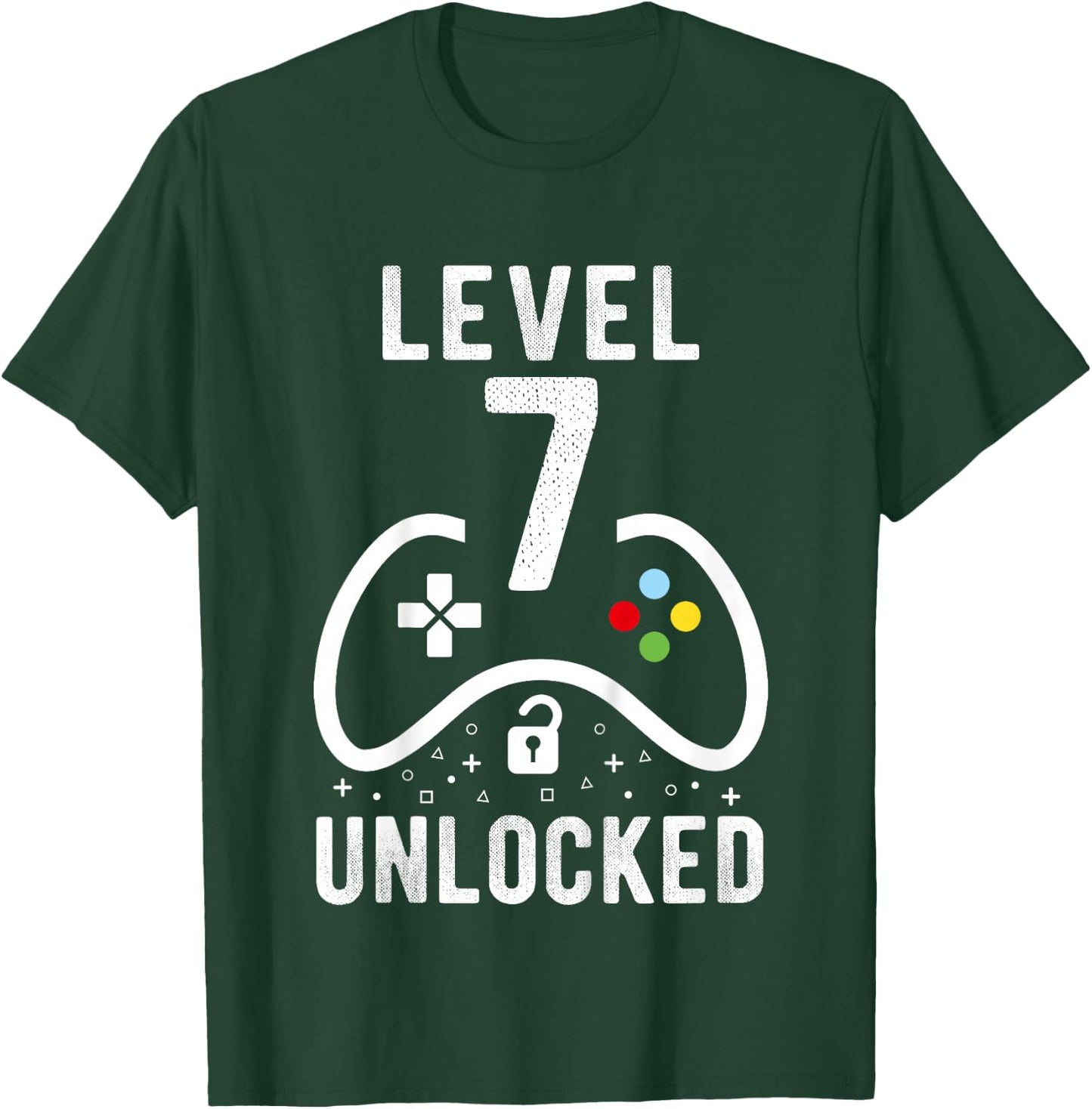 Level 7 Unlocked Video Game 7th Birthday Gift T-Shirt - T-Shirt | Forest