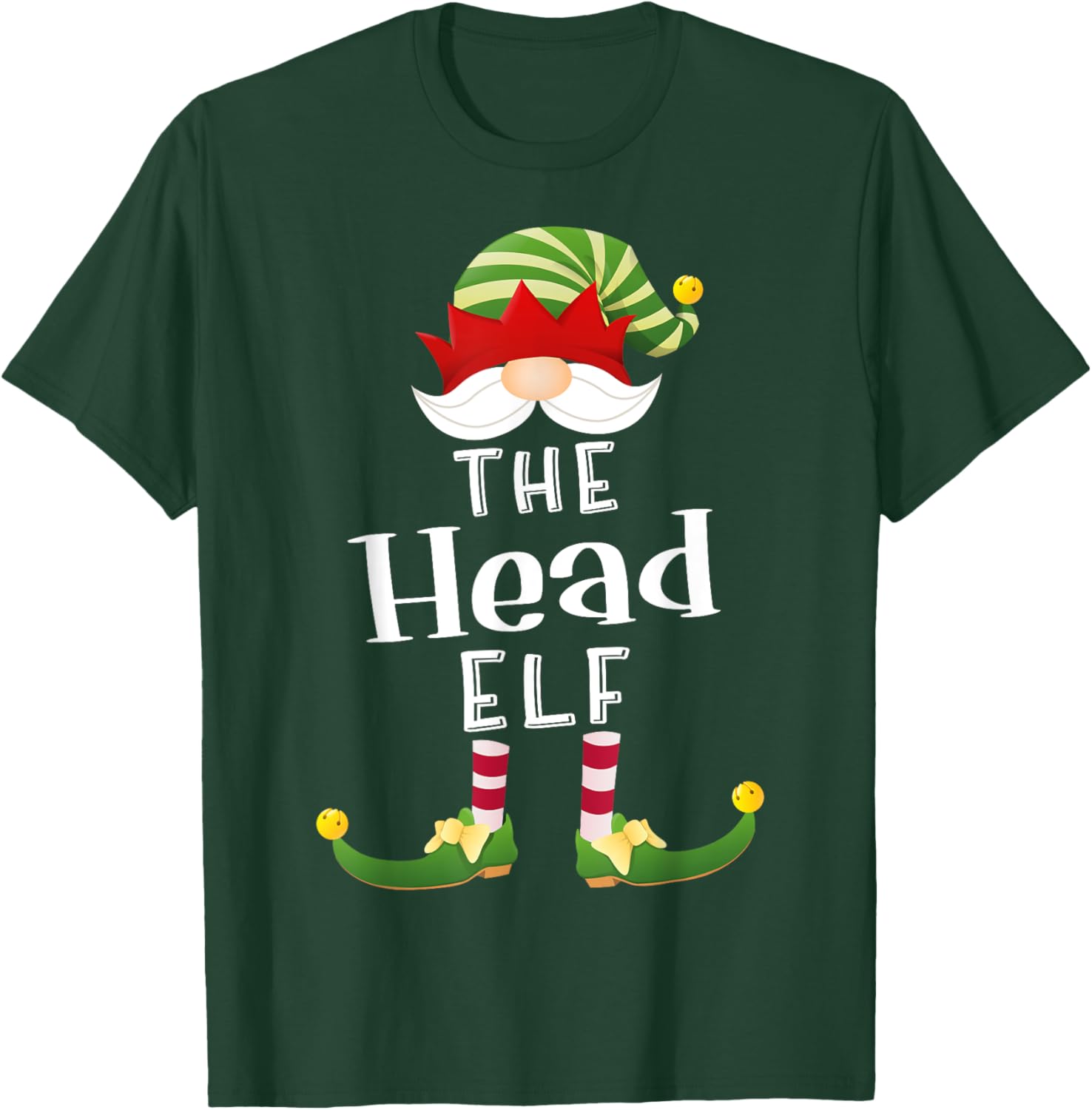 Head Elf Group Christmas Funny Pajama Party T-Shirt - T-Shirt | Forest