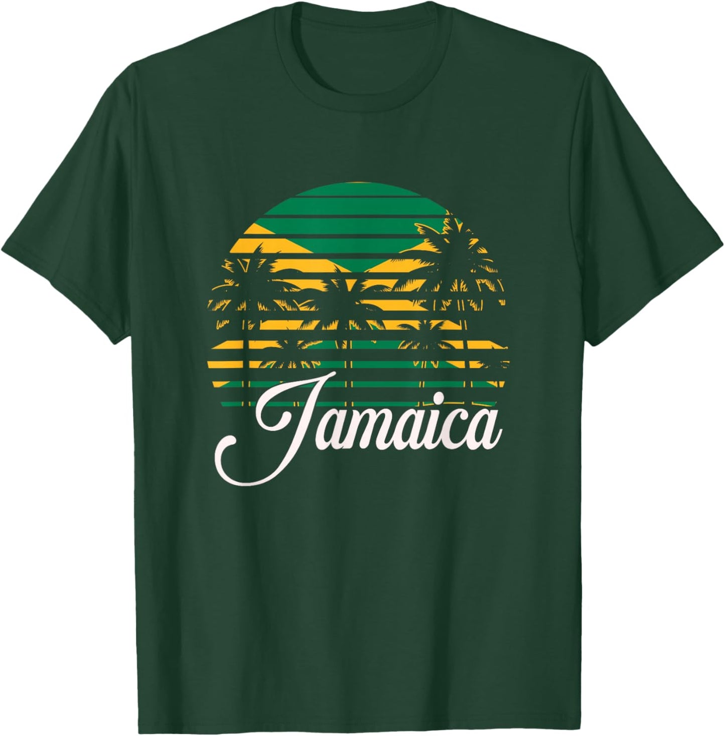 Jamaika-Flagge | Inselpalme | Jamaikanische Sommerferien T-Shirt - T-Shirt | Forest