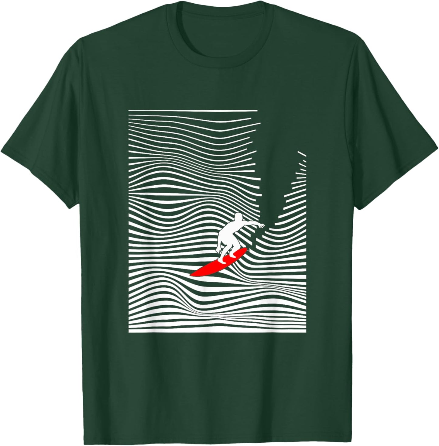 Surf minimal, surf design, minimal waves. Abstract Surf T-Shirt - T-Shirt | Forest