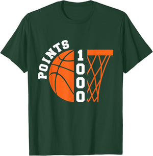 1000 Points Basketball Scorer High School Basketball Boys T-Shirt - T-Shirt | Forest