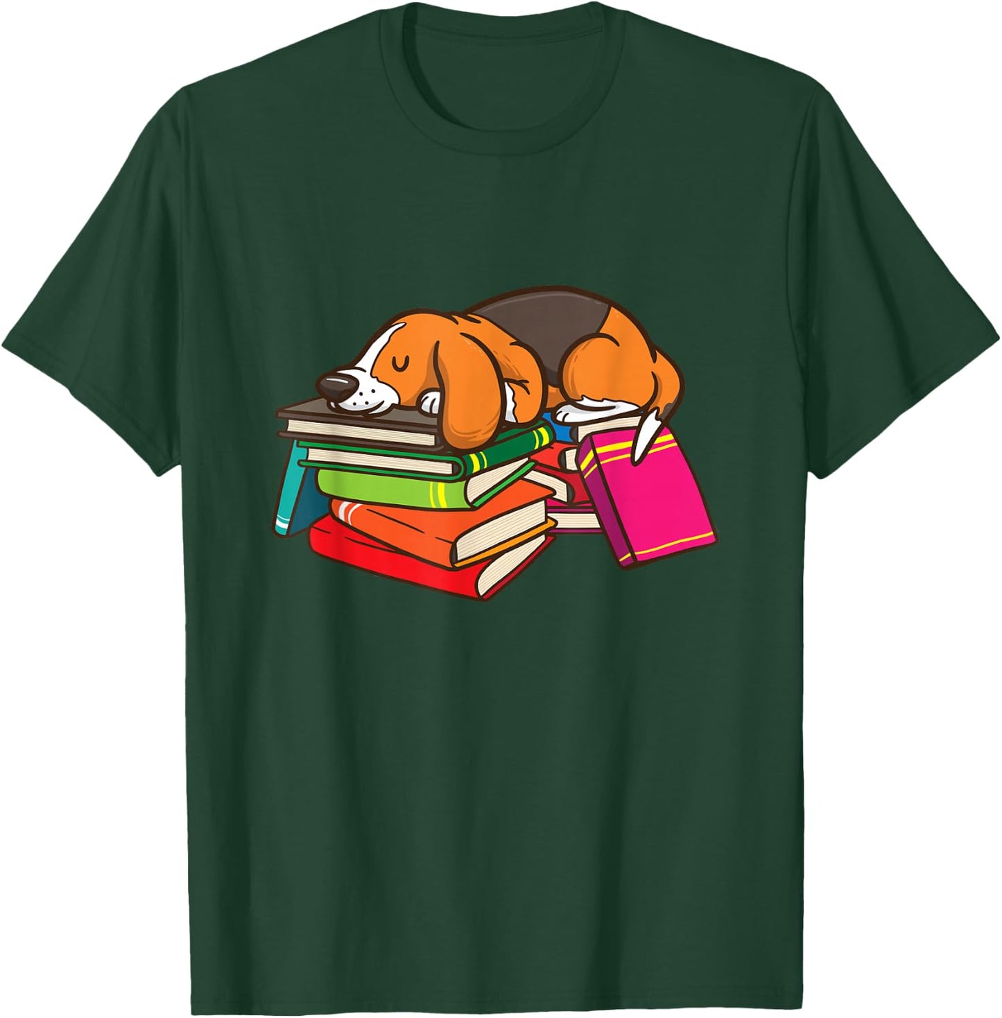 Cute Beagle Book Reading Lovers Gift Bookworm Girls Teachers T-Shirt - T-Shirt | Forest