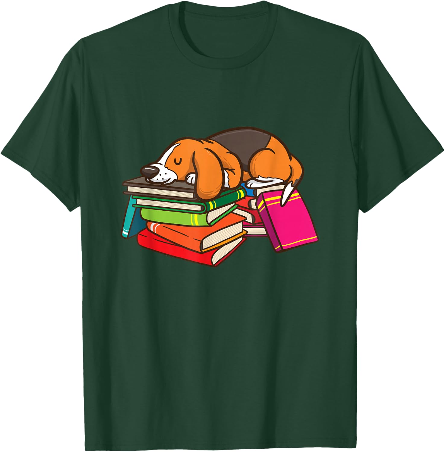 Cute Beagle Book Reading Lovers Gift Bookworm Girls Teachers T-Shirt - T-Shirt | Forest