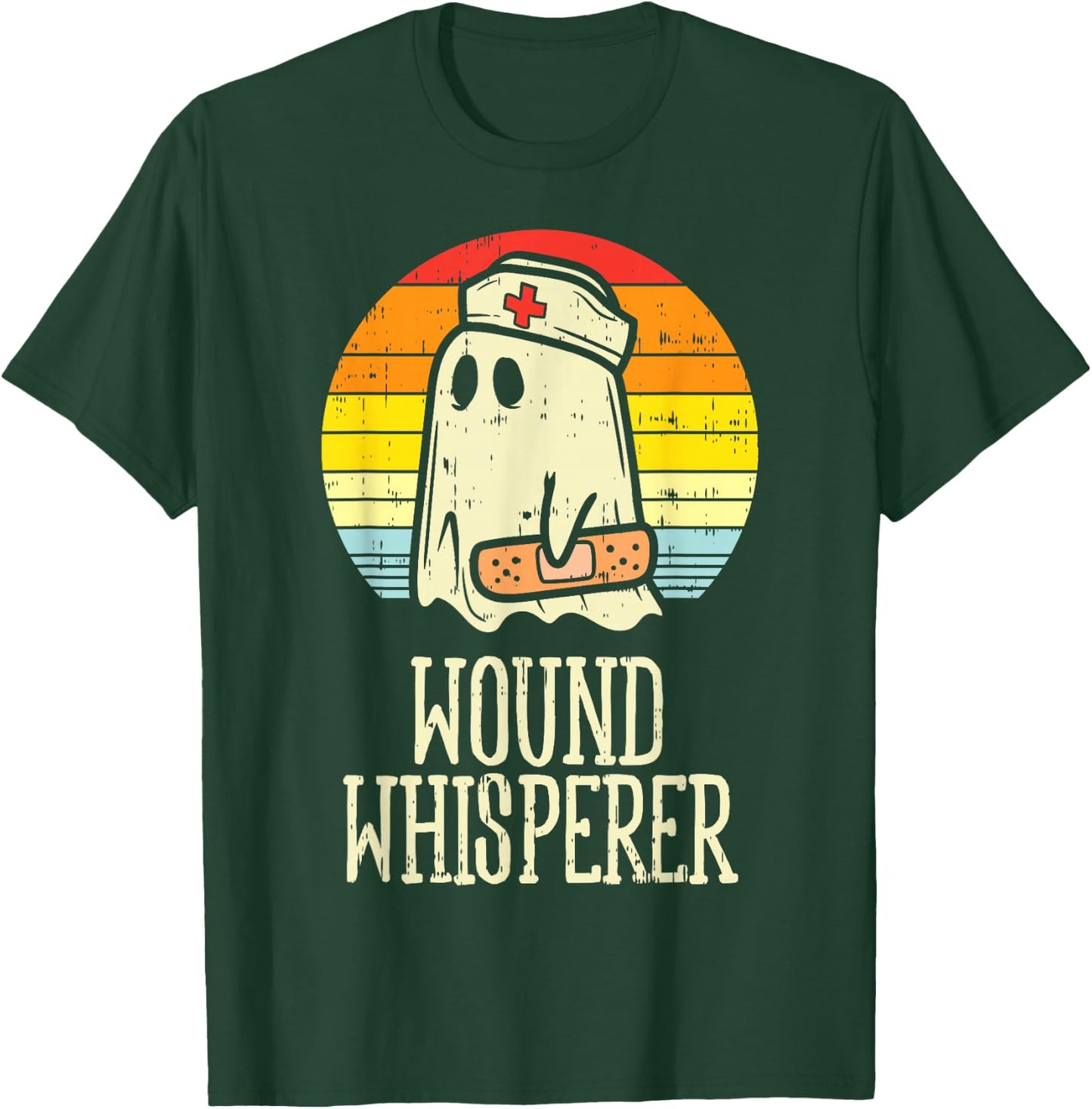 Wound Whisperer Ghost Nurse Boo Halloween Nursing RN T-Shirt - T-Shirt | Forest