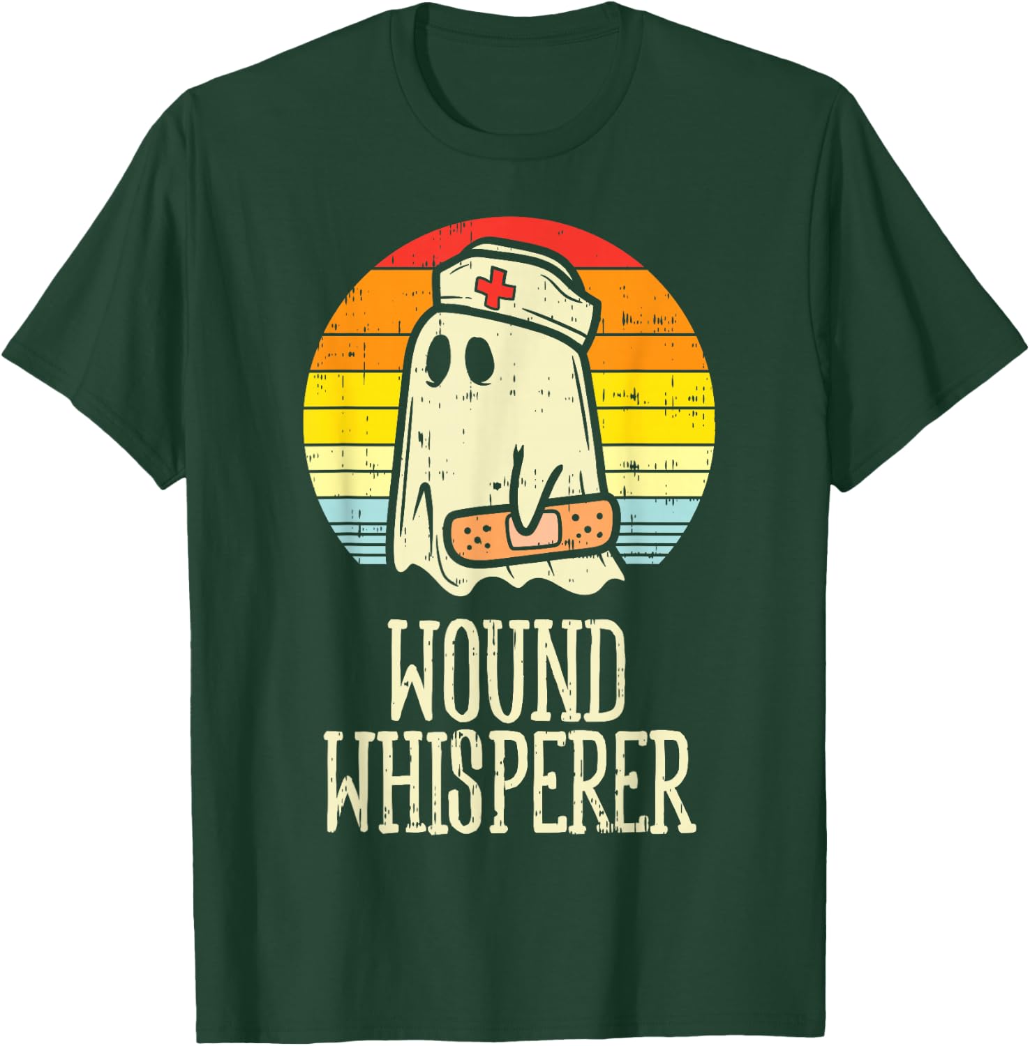 Wound Whisperer Ghost Nurse Boo Halloween Nursing RN T-Shirt - T-Shirt | Forest