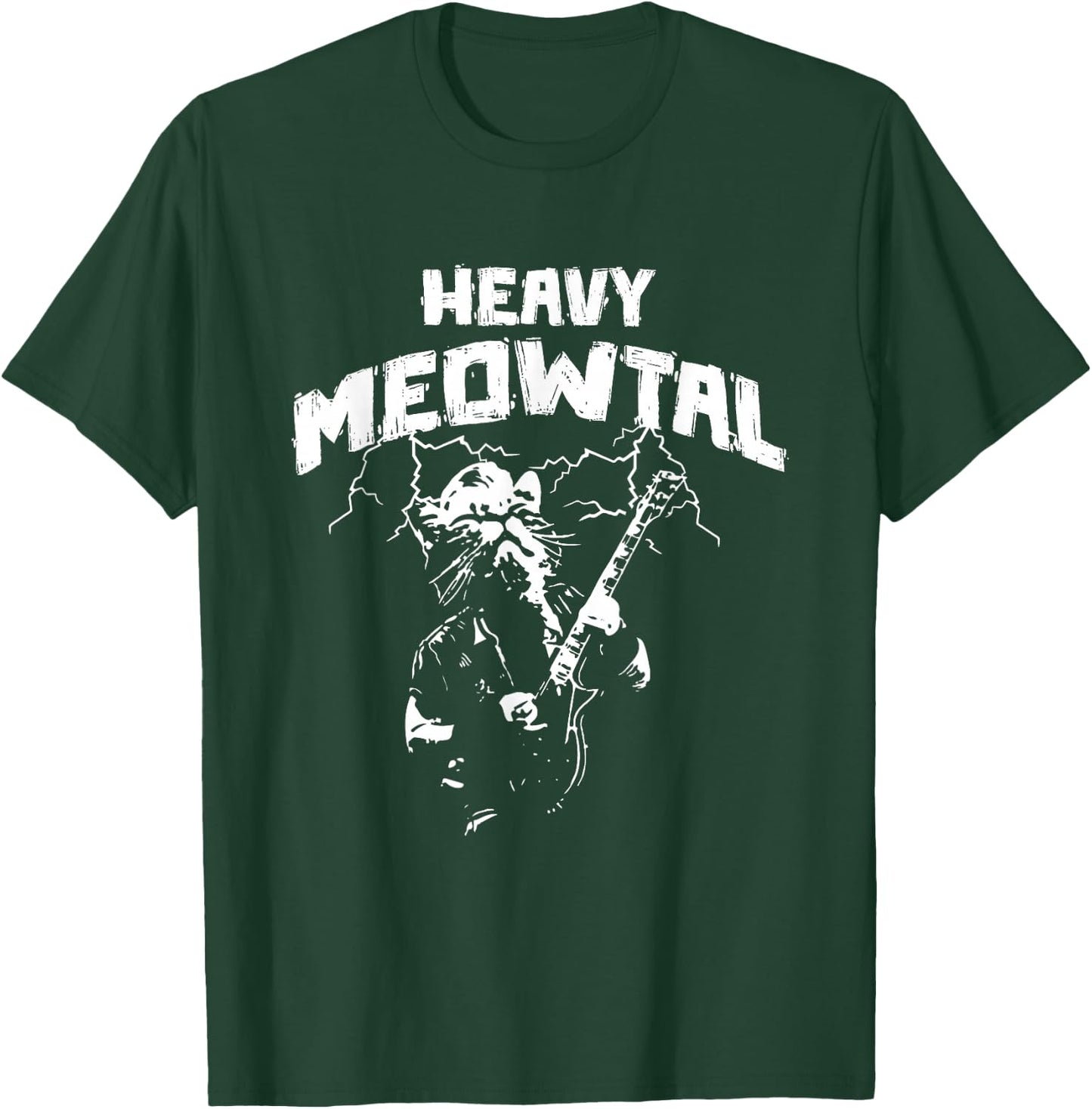 Heavy Meowtal - Cat Lover Gifts - Heavy Metal Music Gift T-Shirt - T-Shirt | Forest