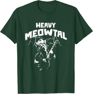 Heavy Meowtal - Cat Lover Gifts - Heavy Metal Music Gift T-Shirt - T-Shirt | Forest
