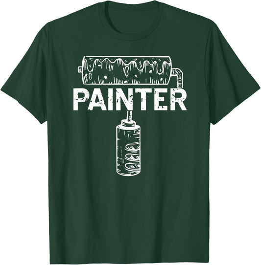 Painter Roll Minimalism Style Building T-Shirt - T-Shirt | Forest
