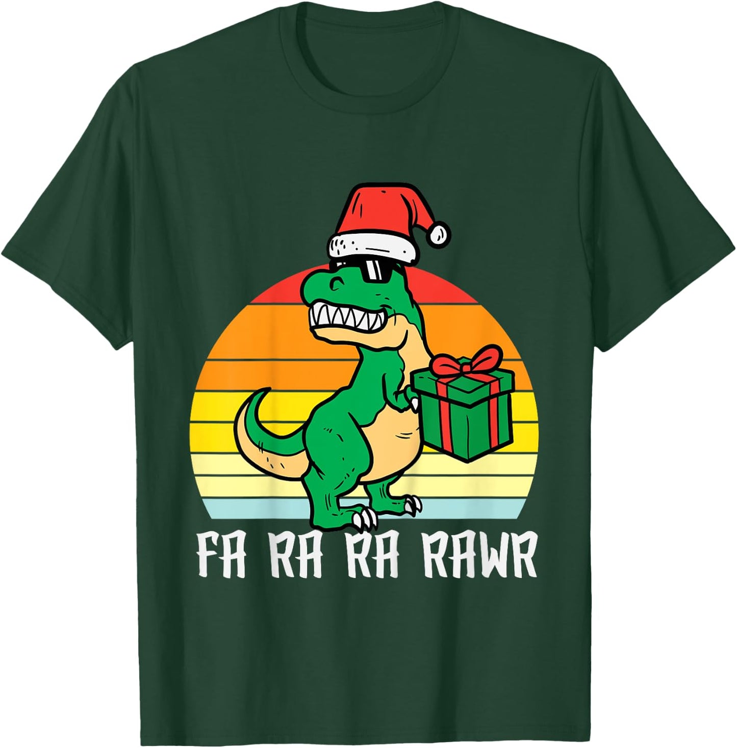 Kids Christmas Trex Fa Ra Ra Rawr Xmas Dino Boys Kids Toddler T-Shirt - T-Shirt | Forest
