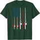 American Flag Fishing Rod Fishing Lover Funny Fisherman T-Shirt - T-Shirt | Forest
