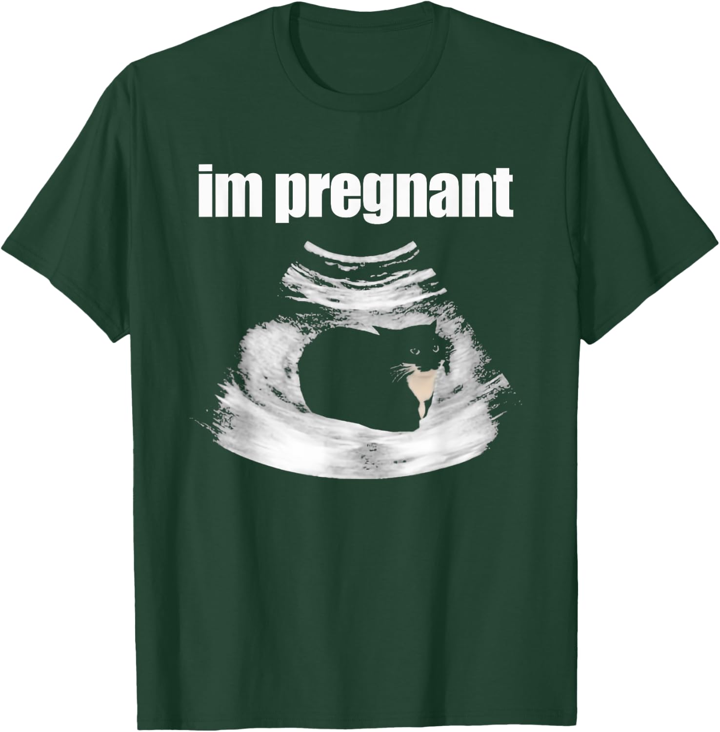 I’m Pregnant Cat Funny Cat Mom Pregnancy Black Kitten Women T-Shirt - T-Shirt | Forest