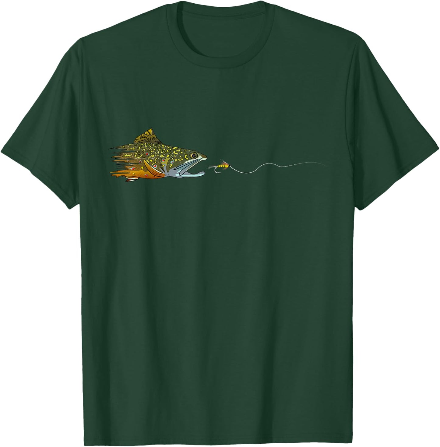 Fly Fishing Brook Trout Dry Fly Tying Fisherman Small T-Shirt - T-Shirt | Forest