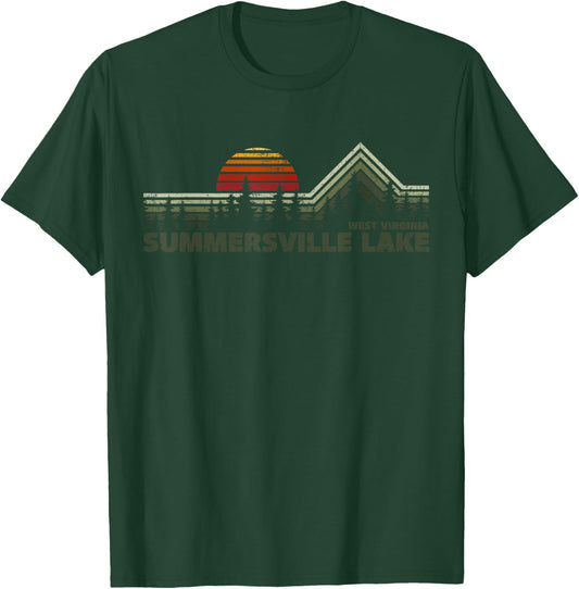 Summersville Lake West Virginia Retro Nature T-Shirt - T-Shirt | Forest