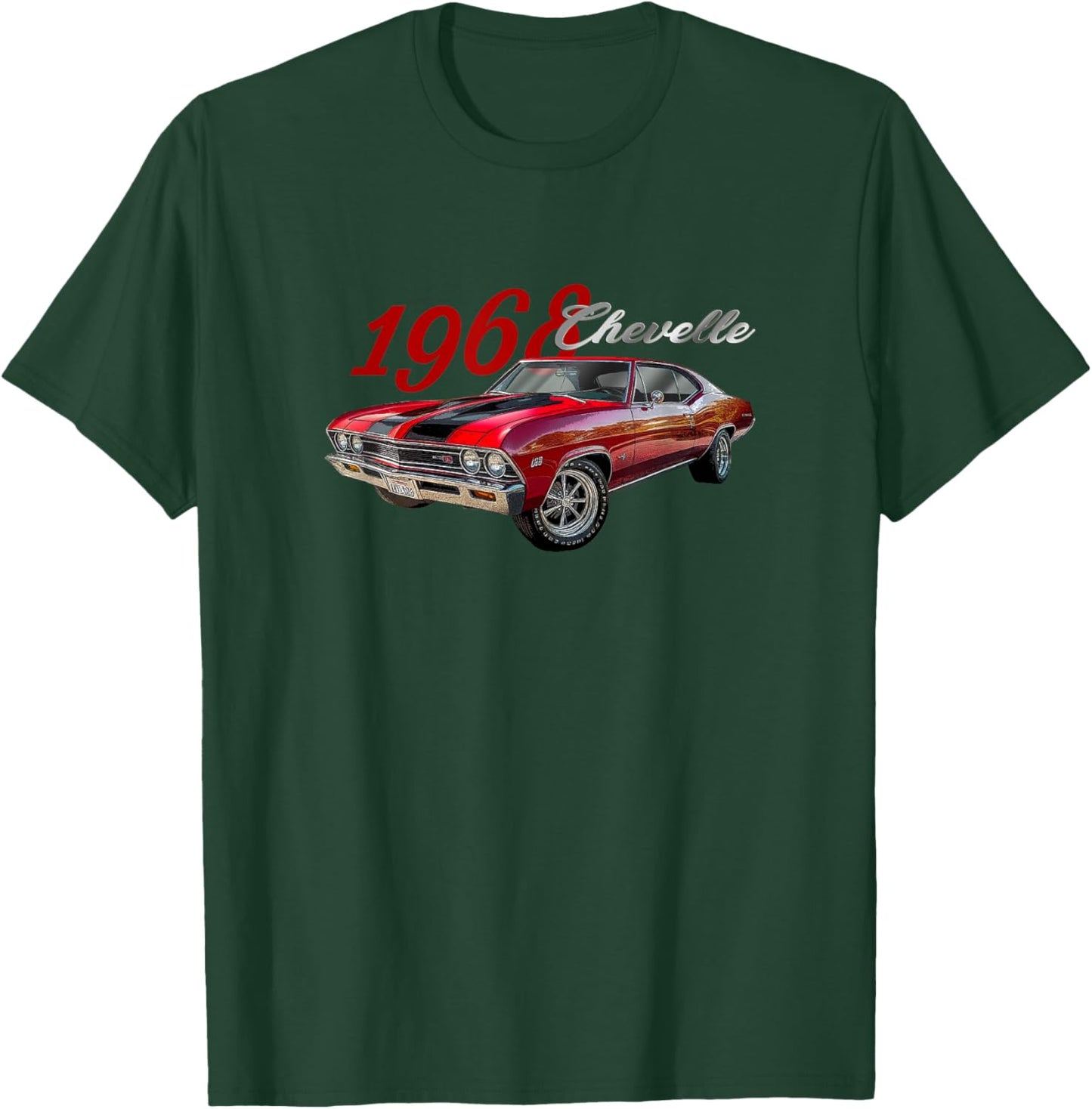 Vintage 1968 Chevelle, Classic American Muscle Car, V8 T-Shirt - T-Shirt | Forest