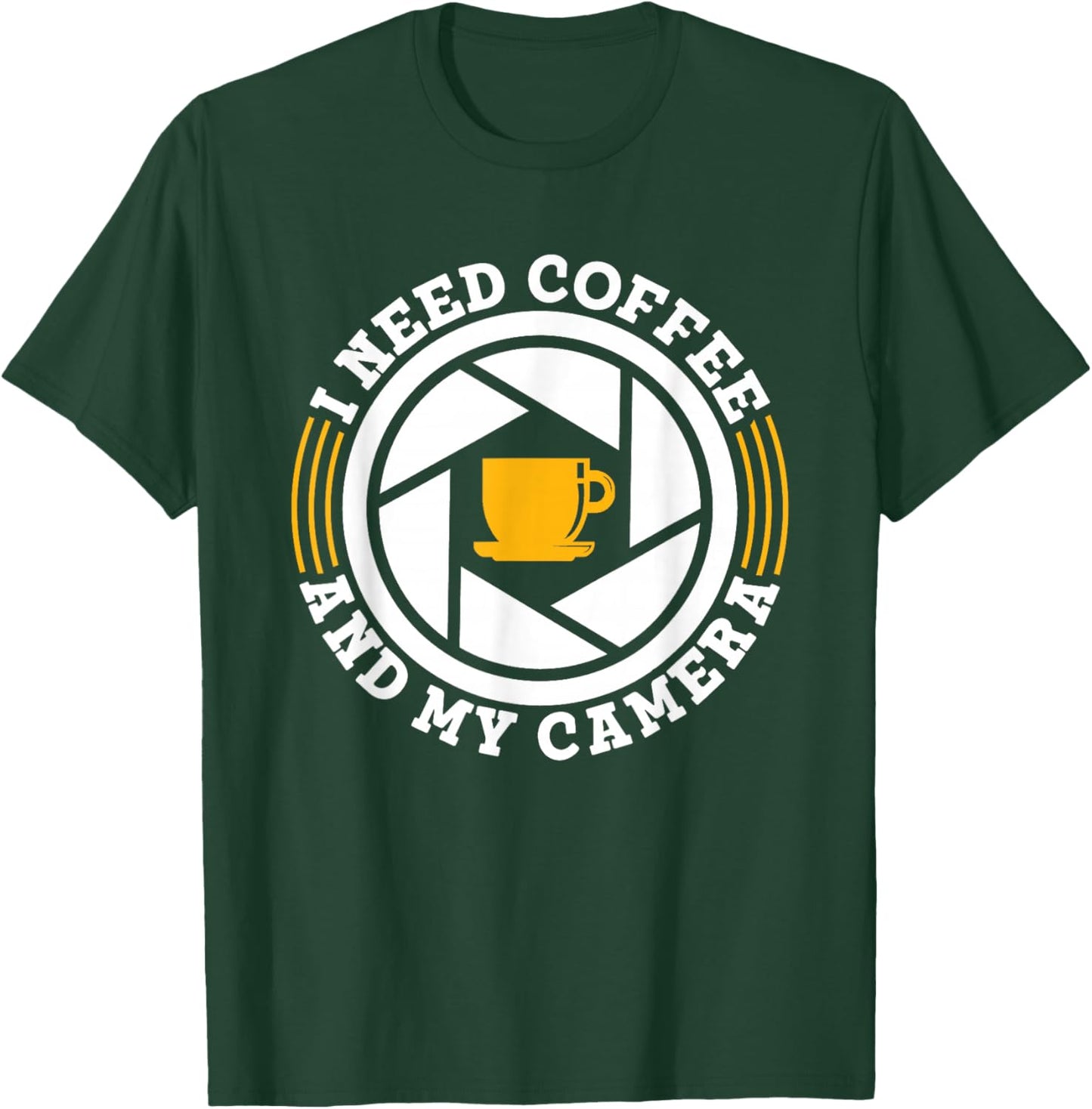 Ich Brauche Kaffee Und Meine Kamera Photographer Photography T-Shirt - T-Shirt | Forest