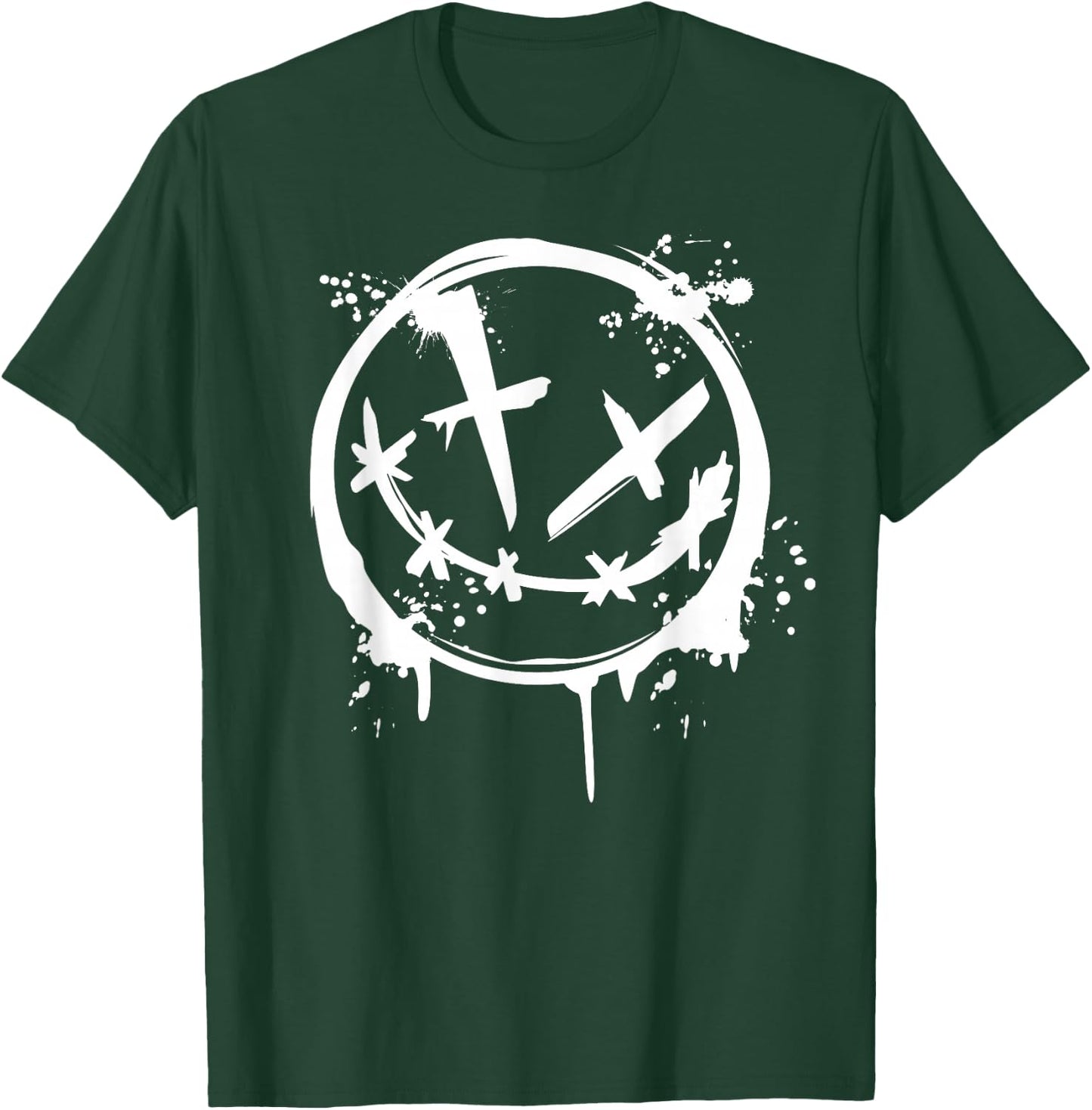 Evil Smile Face Splatter Silhouette Party T-Shirt - T-Shirt | Forest