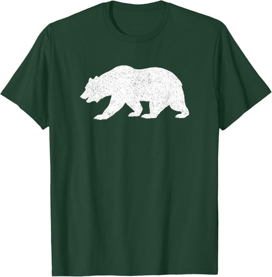 California Grizzly Bear State Flag CALI Republic Silhouette T-Shirt - T-Shirt | Forest