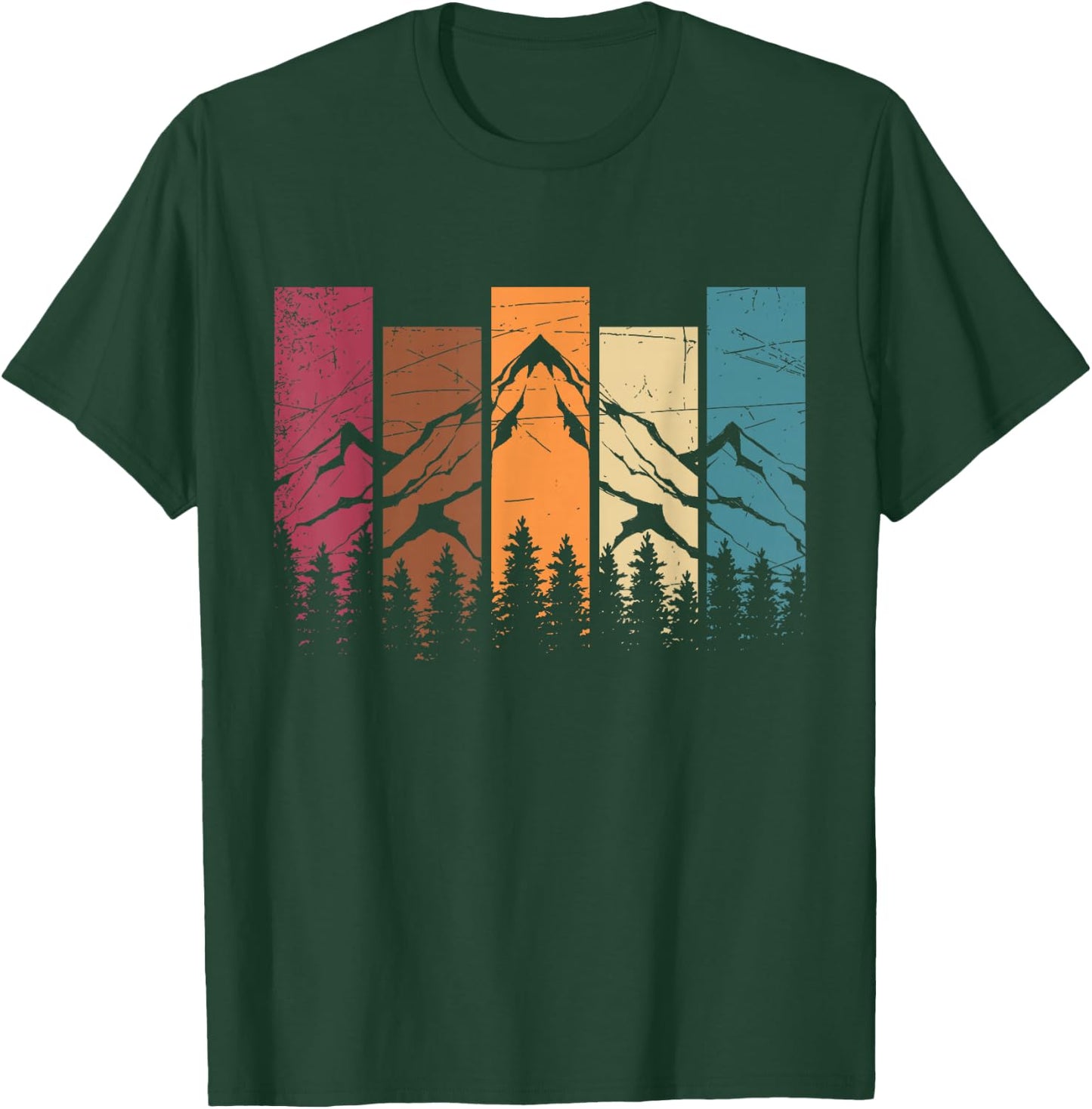 Forest Trees Nature Lovers Hikers Retro Mountains Hiking T-Shirt - T-Shirt | Forest
