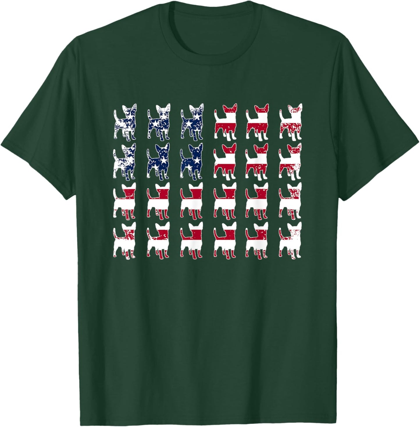 USA American Flag Chihuahua Lovers Fourth of July Patriotic T-Shirt - T-Shirt | Forest