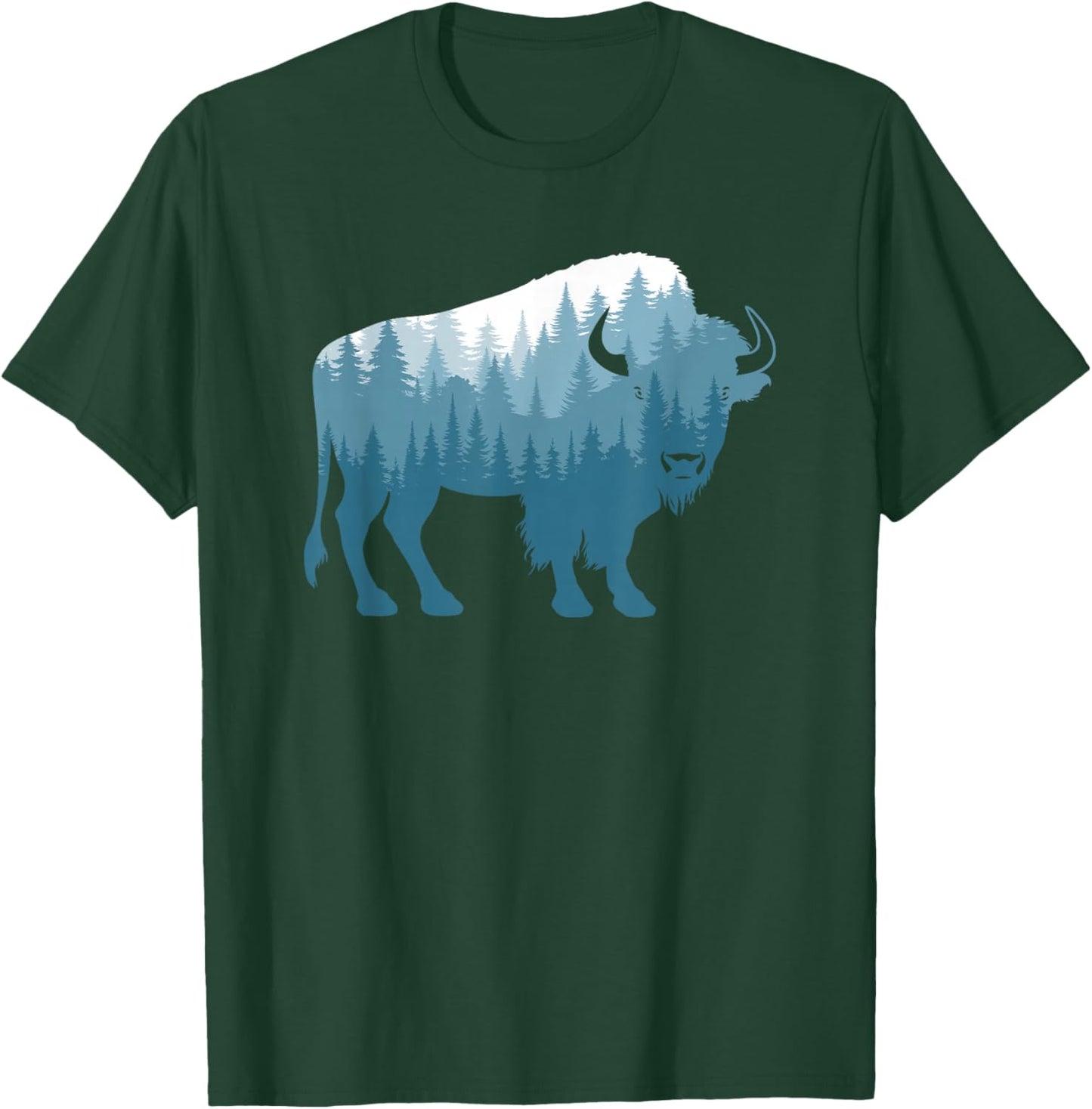 Bison Lover Buffalo Forest Men Women T-Shirt - T-Shirt | Forest