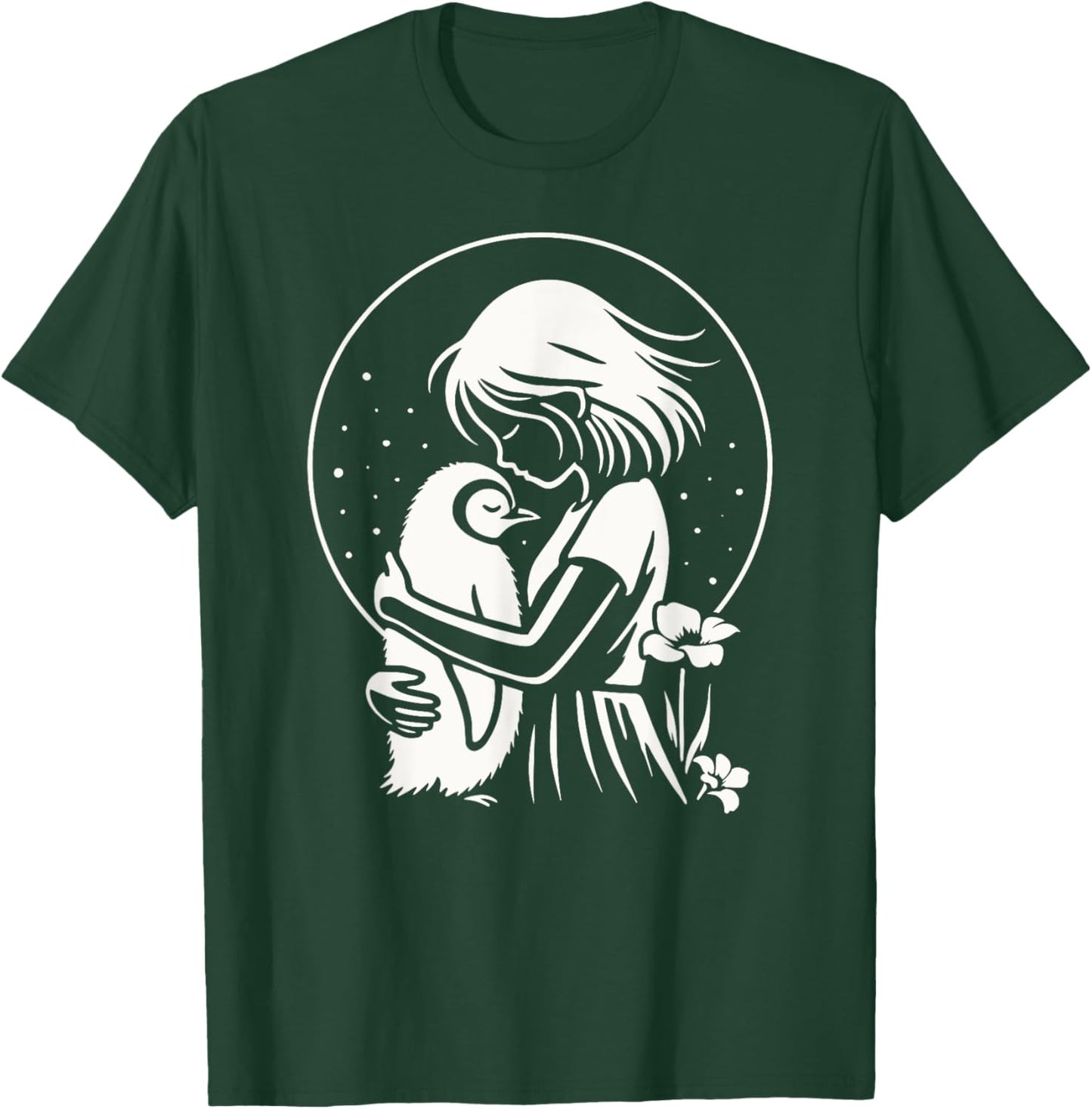 Penguin Shirt Woman Girl Child Silhouette Penguin , Black, S T-Shirt - T-Shirt | Forest
