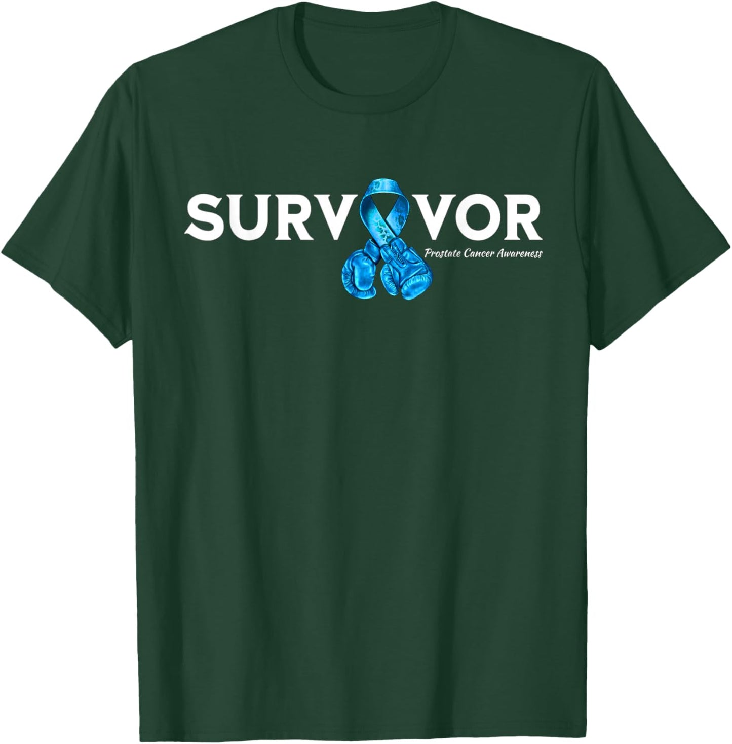 Family Prostate Cancer Awareness Light Blue Ribbon Survivor T-Shirt - T-Shirt | Forest