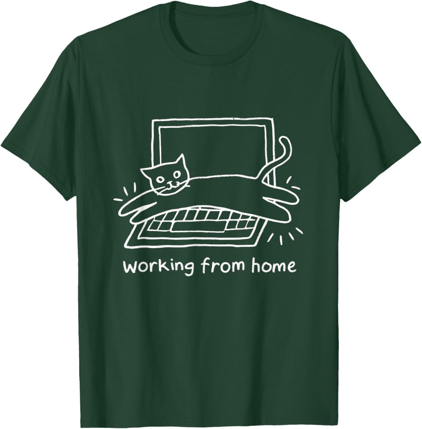 Working From Home Funny Cat and Laptop Cats Meme T-Shirt - T-Shirt | Forest