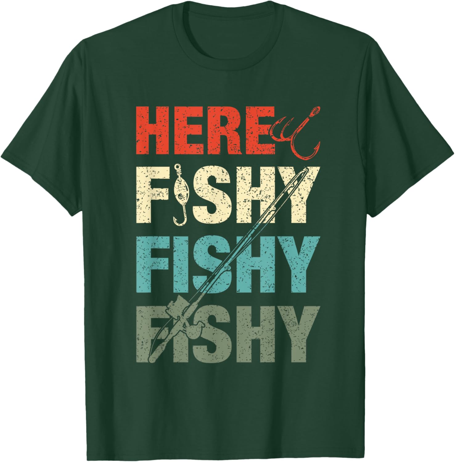 Fish Hunting Fishing Fishrod Fisherman Boys Women T-Shirt - T-Shirt | Forest