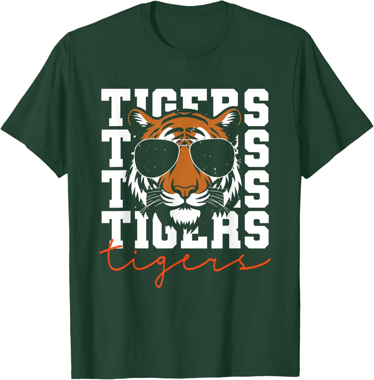 Vintage Tigers Inspirational Athletic Name Design Gift T-Shirt - T-Shirt | Forest