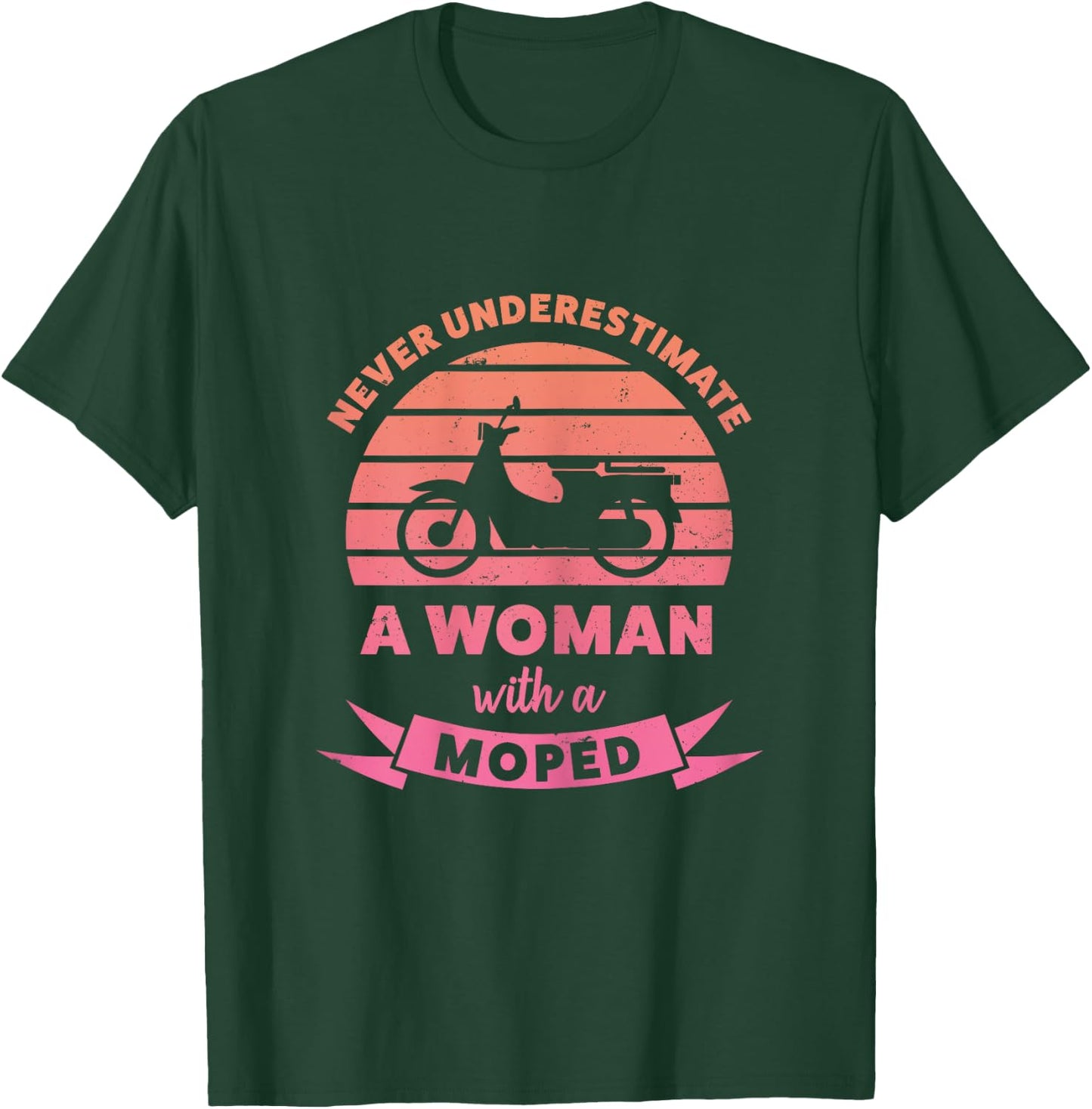 Woman with a Moped Funny Gifts Wife T-Shirt - T-Shirt | Forest