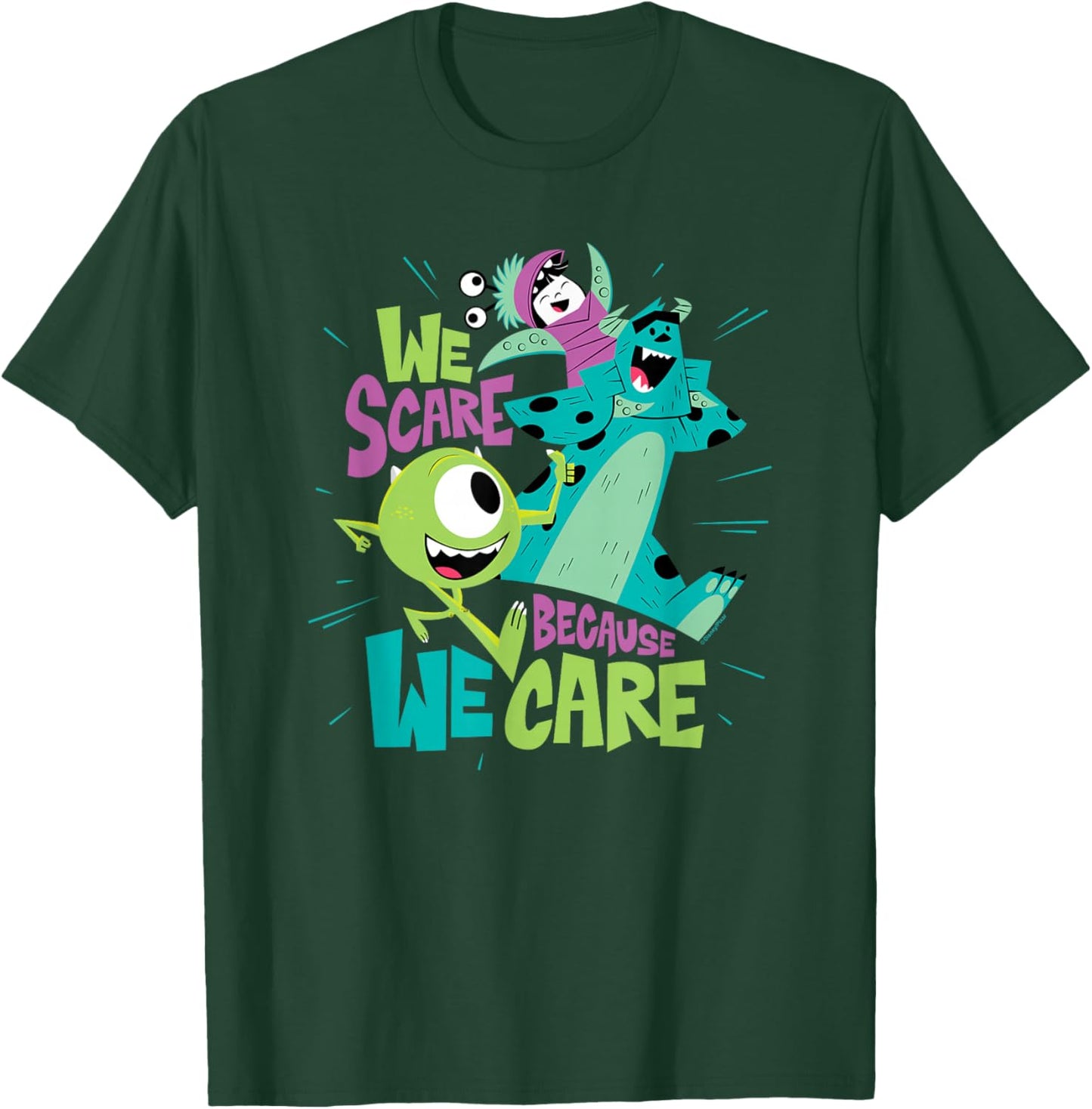 Monsters Inc - We Scare Because We Care T-Shirt - T-Shirt | Forest