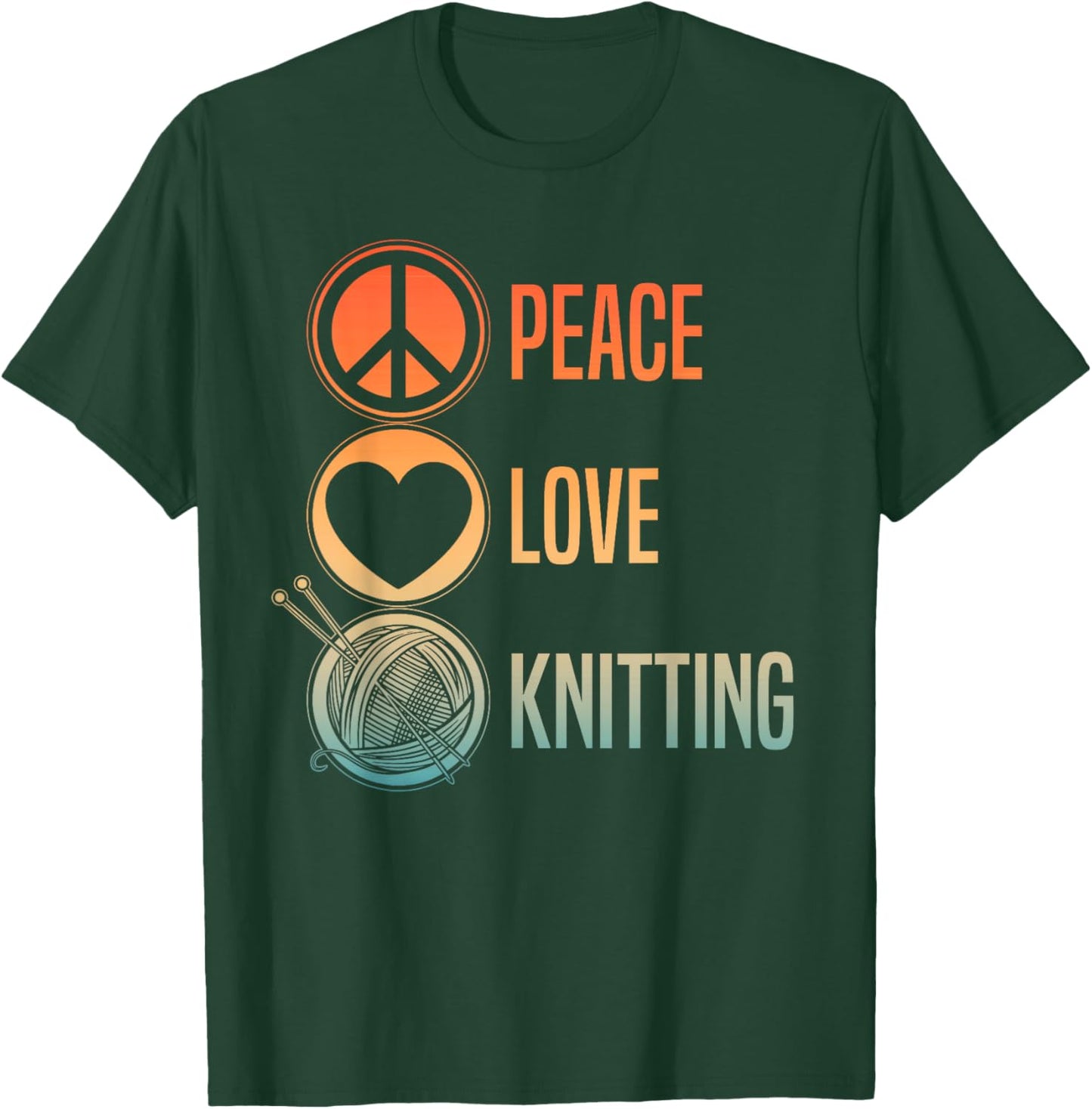 Funny Knitting Art Men Knit Yarn Lover Knitter T-Shirt - T-Shirt | Forest