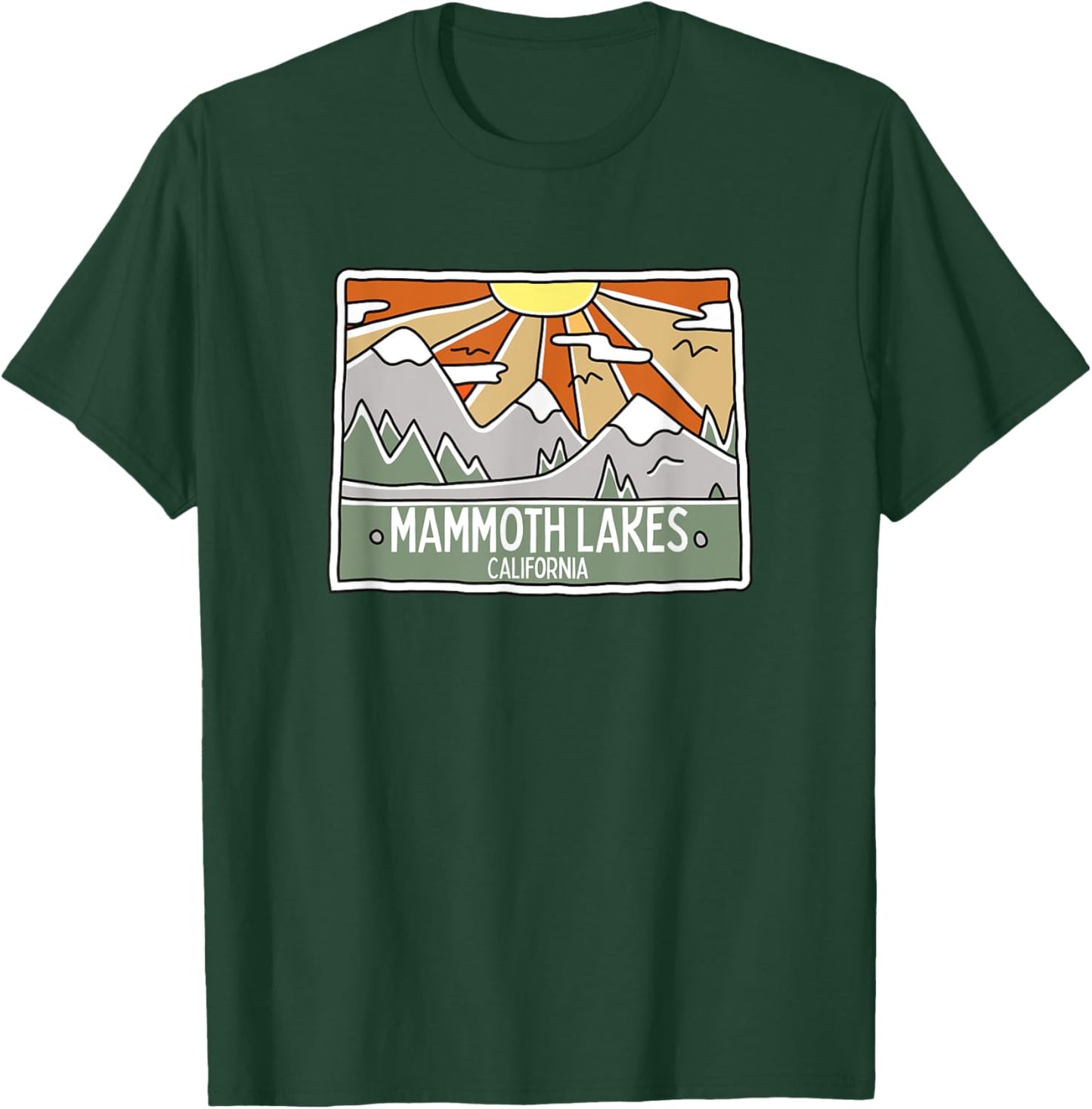 Mammoth Lakes California Mountains Sunshine CA Trip Souvenir Men Women Kids T-Shirt - T-Shirt | Forest