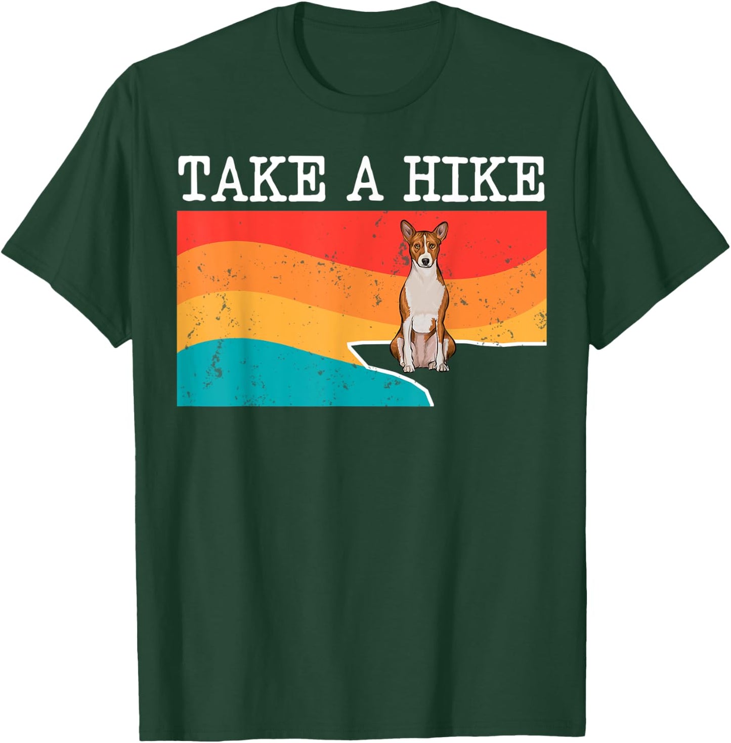 Funny Take A Hike Basenji Graphic Hiking T-Shirt - T-Shirt | Forest
