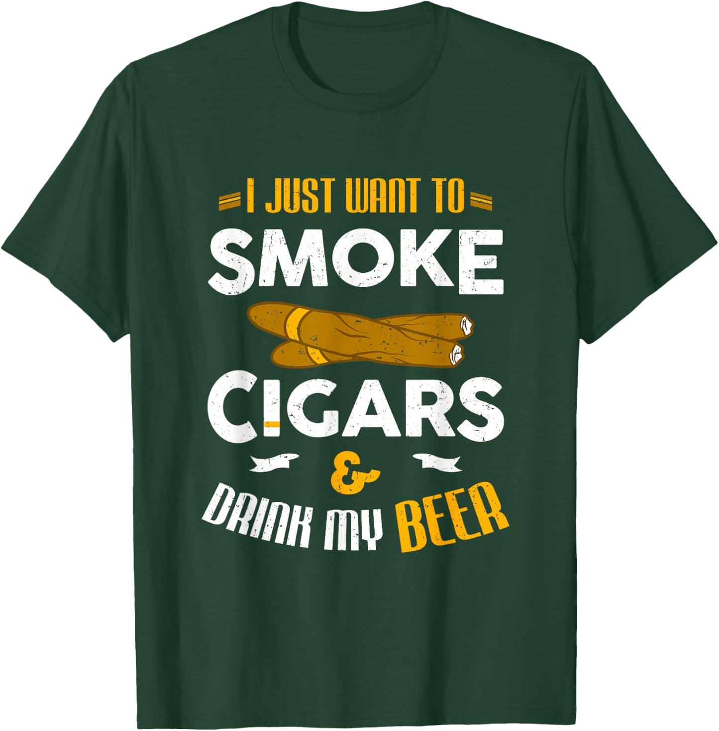 Cigar Shirts Cigar Smoker Beer Dad Fathers Day T-Shirt - T-Shirt | Forest