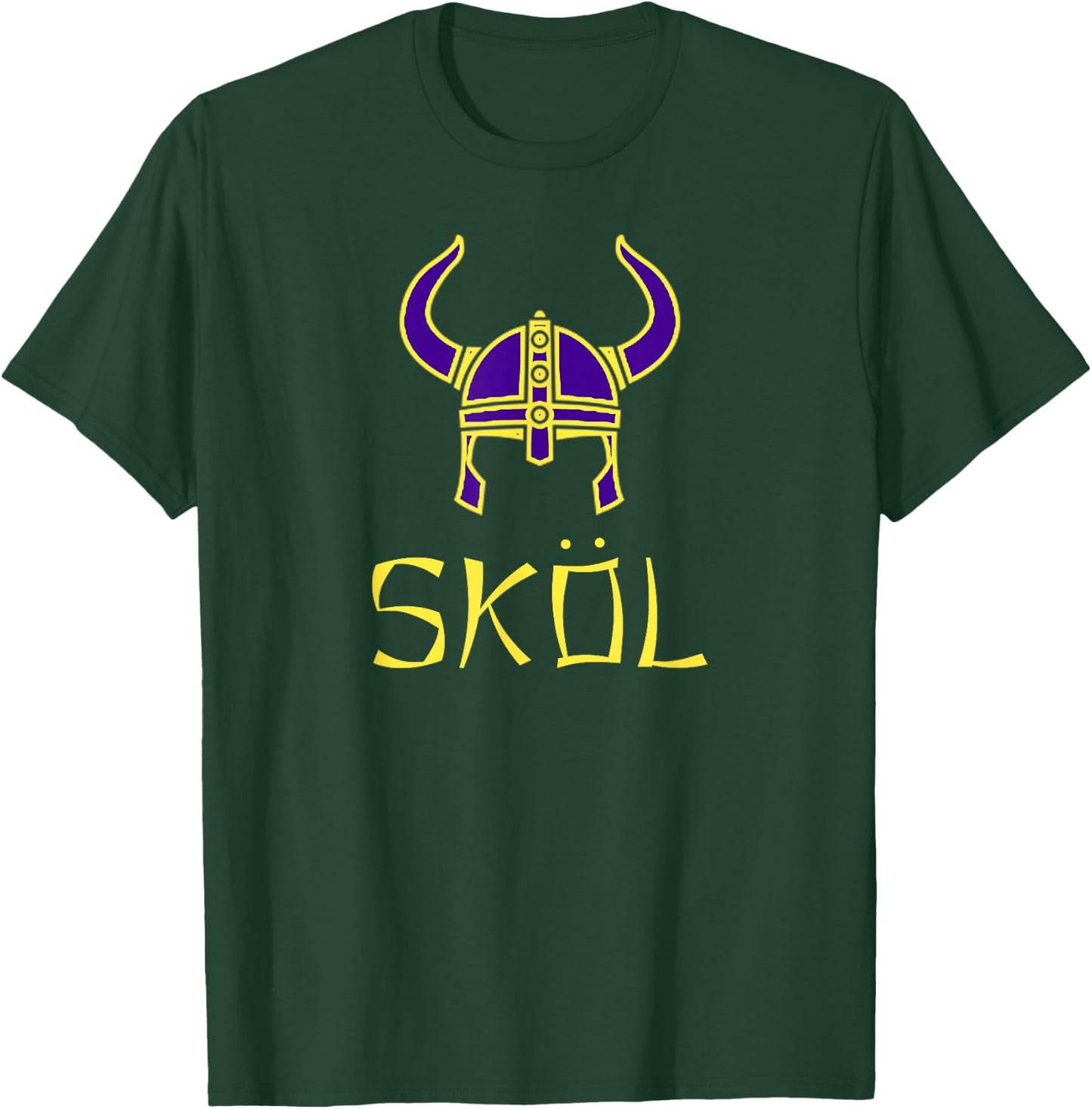 Skol Nordic Scandinavian Warrior Viking Helmet T-Shirt - T-Shirt | Forest