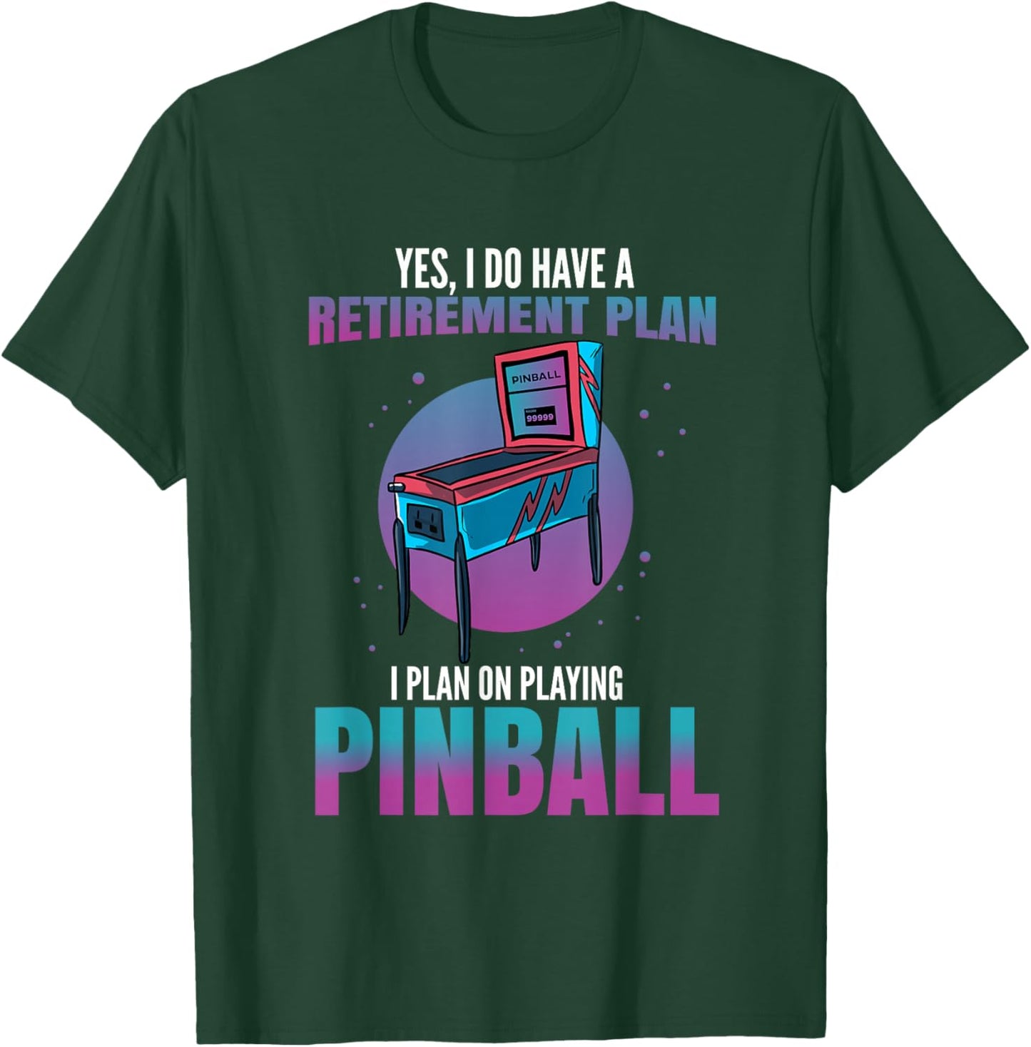 Vintage Arcade Gift - Men or Women Flipper T-Shirt - T-Shirt | Forest