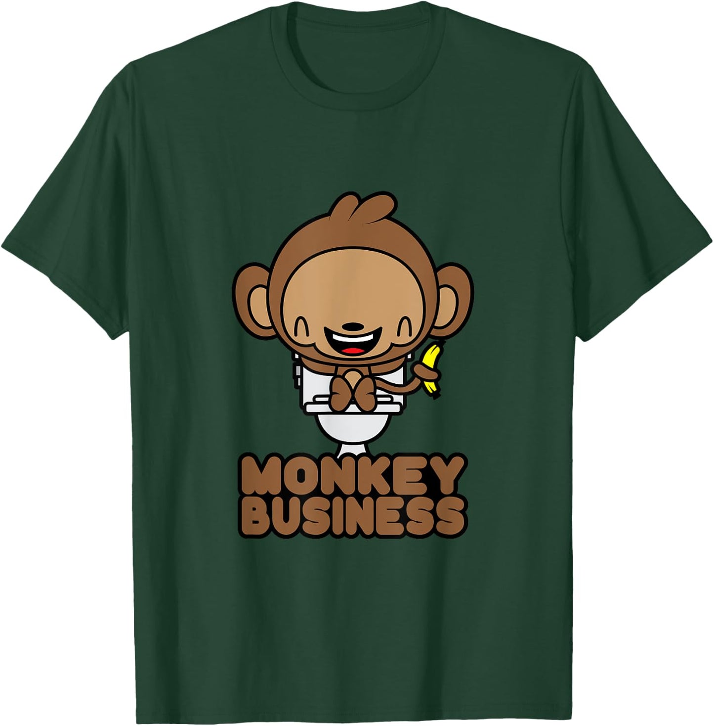 Potty Training Shirt Cute Toddler Monkey Business Toilet T-Shirt - T-Shirt | Forest
