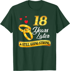 Celebrate 18 Years Of Marriage! 18th Wedding Anniversary T-Shirt - T-Shirt | Forest